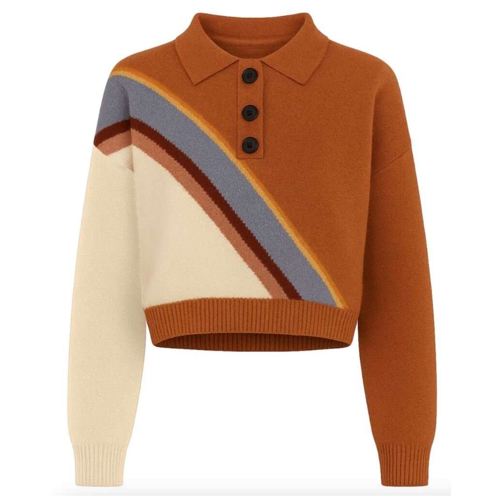 OxKnit FL25 Womens Vintage Diagonal Strip Knit Sweater