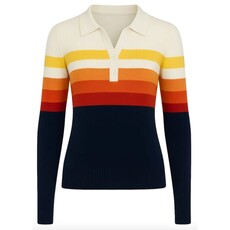 OxKnit FL25 Womens Striped V-neck Knit