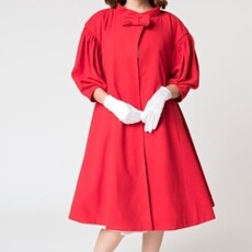 Unique Vintage & Smak Parlour Barbie™ x Unique Vintage 1960s Style Red Flare Swing Coat