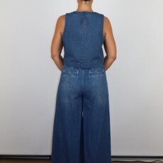 Marine Layer Allison Pleated Wide Leg Denim Trouser