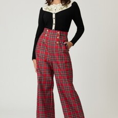 Unique Vintage & Smak Parlour Black & Ivory Holly Embroidered Cardigan