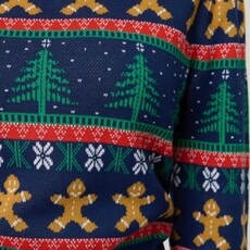 Unique Vintage & Smak Parlour Navy & Gingerbread Men Fair Isle Sweater