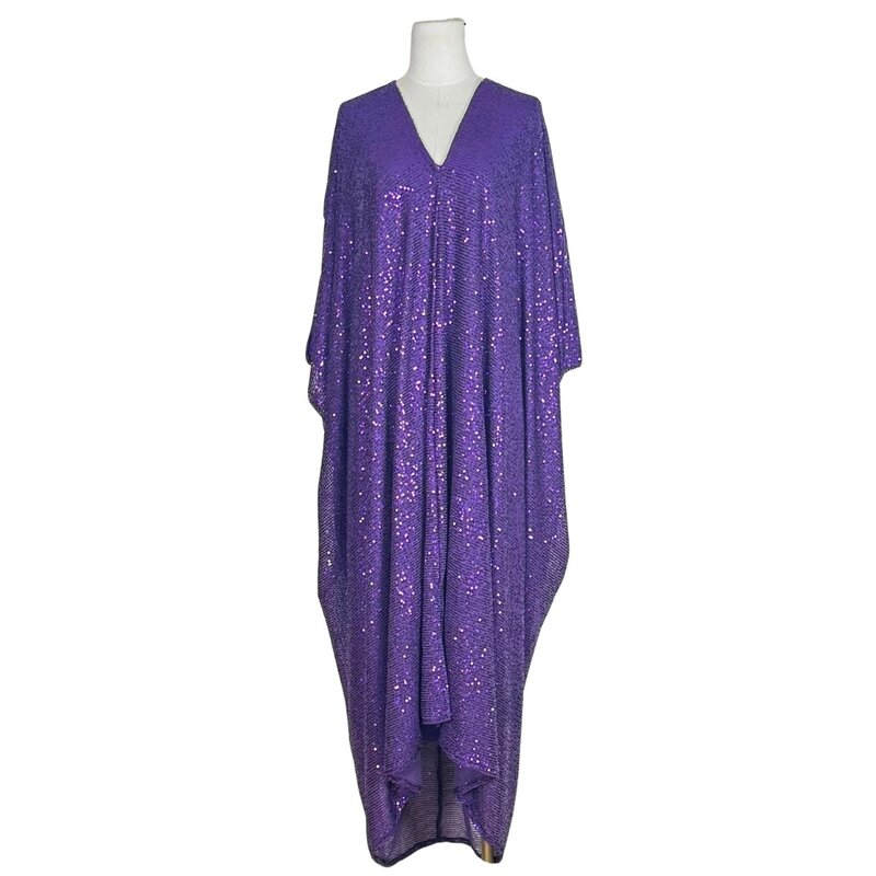 Jennafer Grace Galactic Grape Sequin Caftan Dress