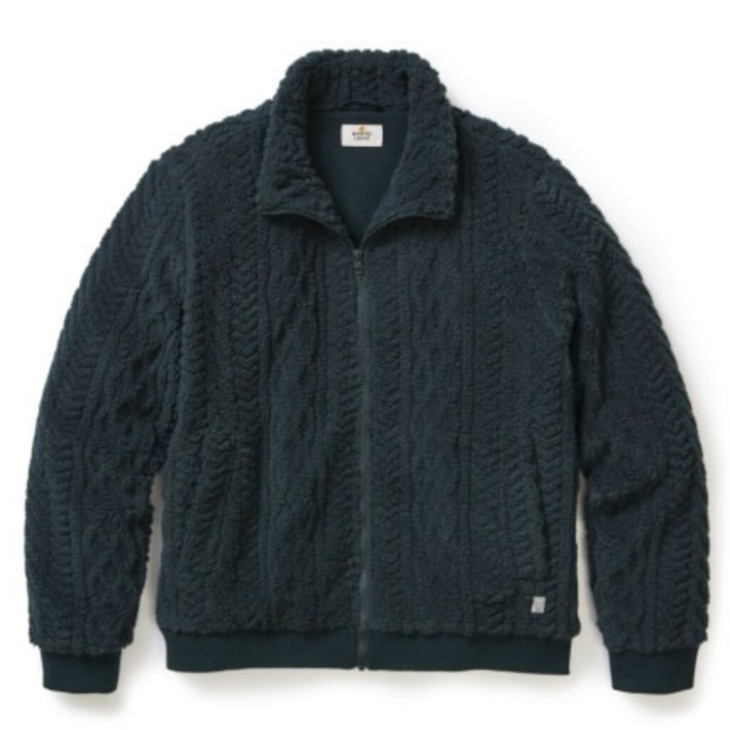 Marine Layer Jacquard Sherpa Full Zip Jacket