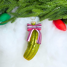 Cody Foster Pickle With Bow Ornament
