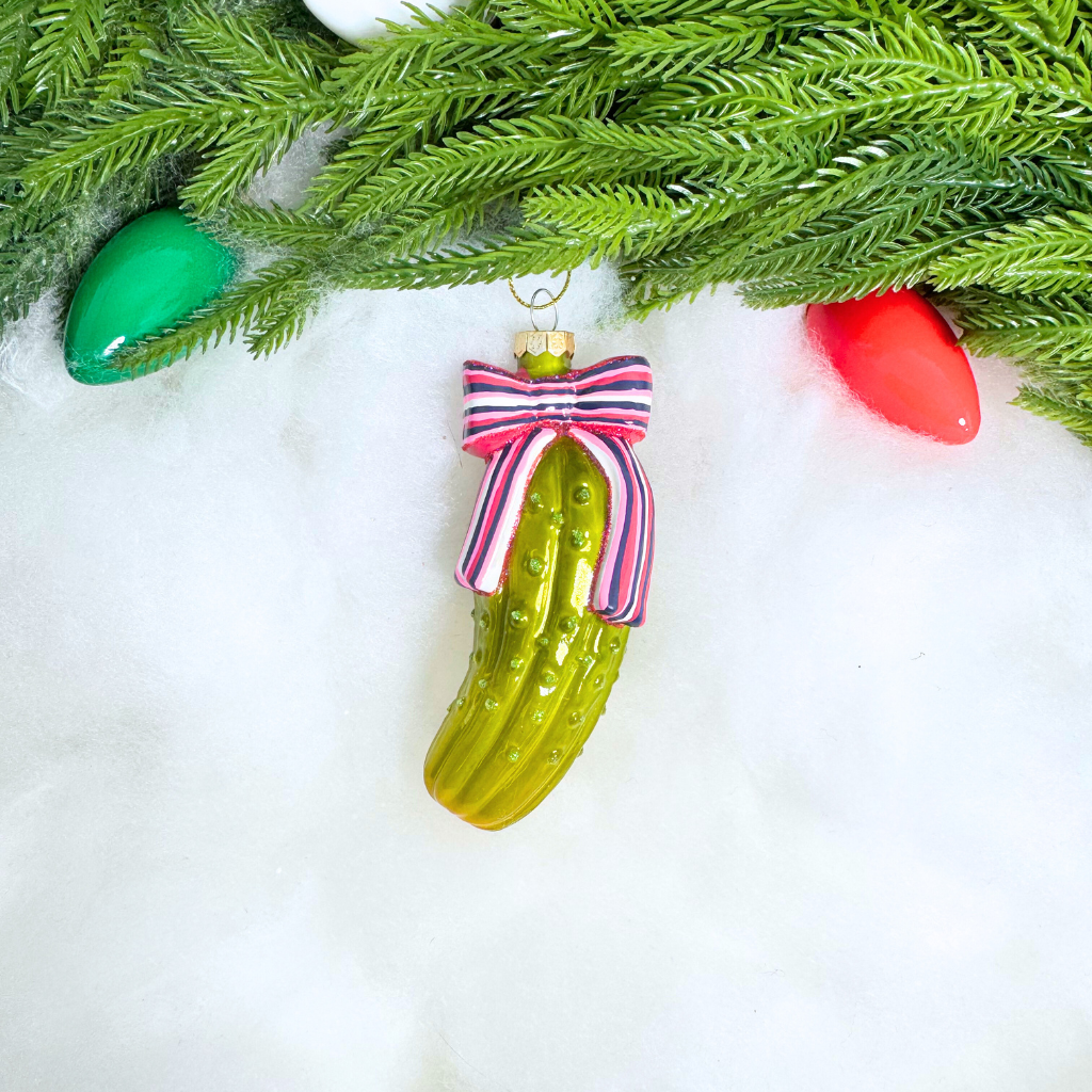 Cody Foster Pickle With Bow Ornament