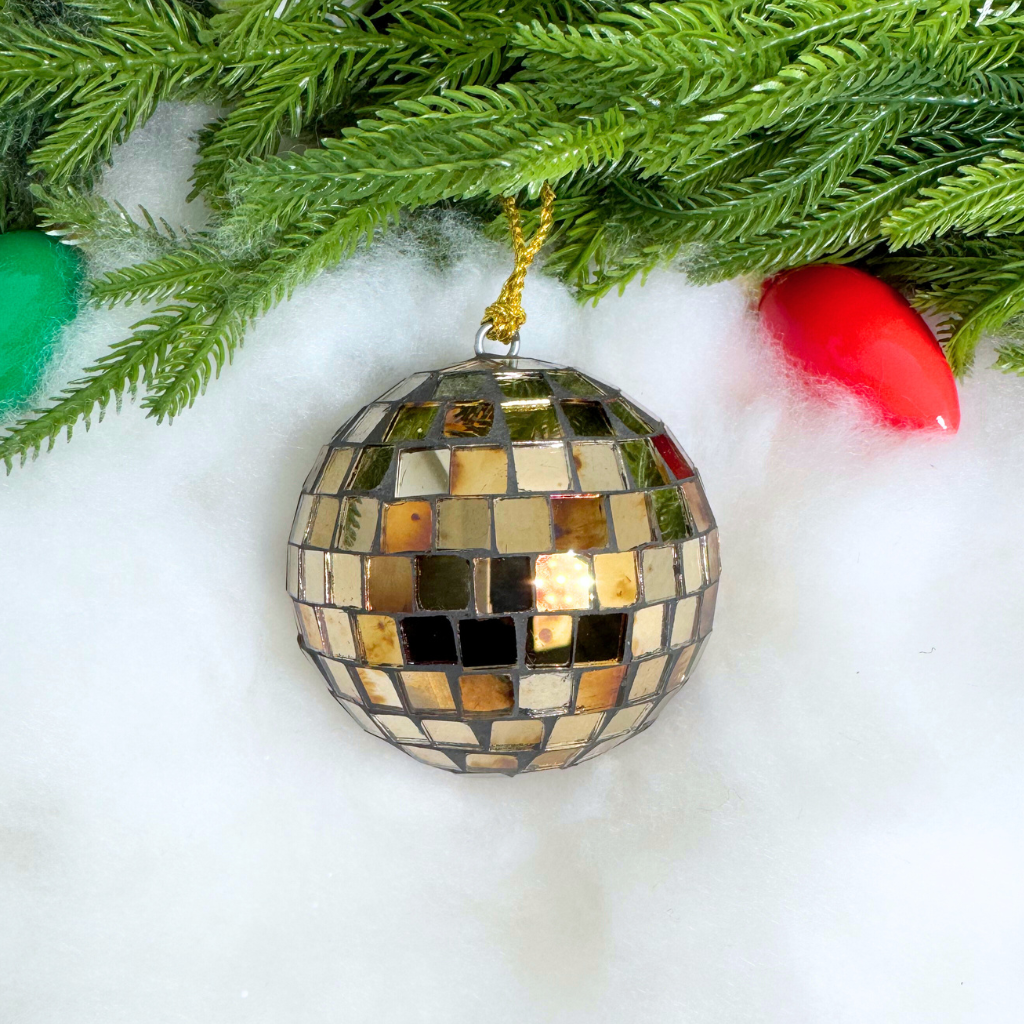 Cody Foster Antiqued Disco Ball Ornament