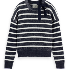 Scotch & Soda - Womenswear Striped Tie Neck Pullover