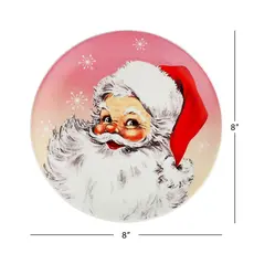 Mr. Christmas 8 in. Set of 4 Nostalgic Ceramic Character Plates - Pastel