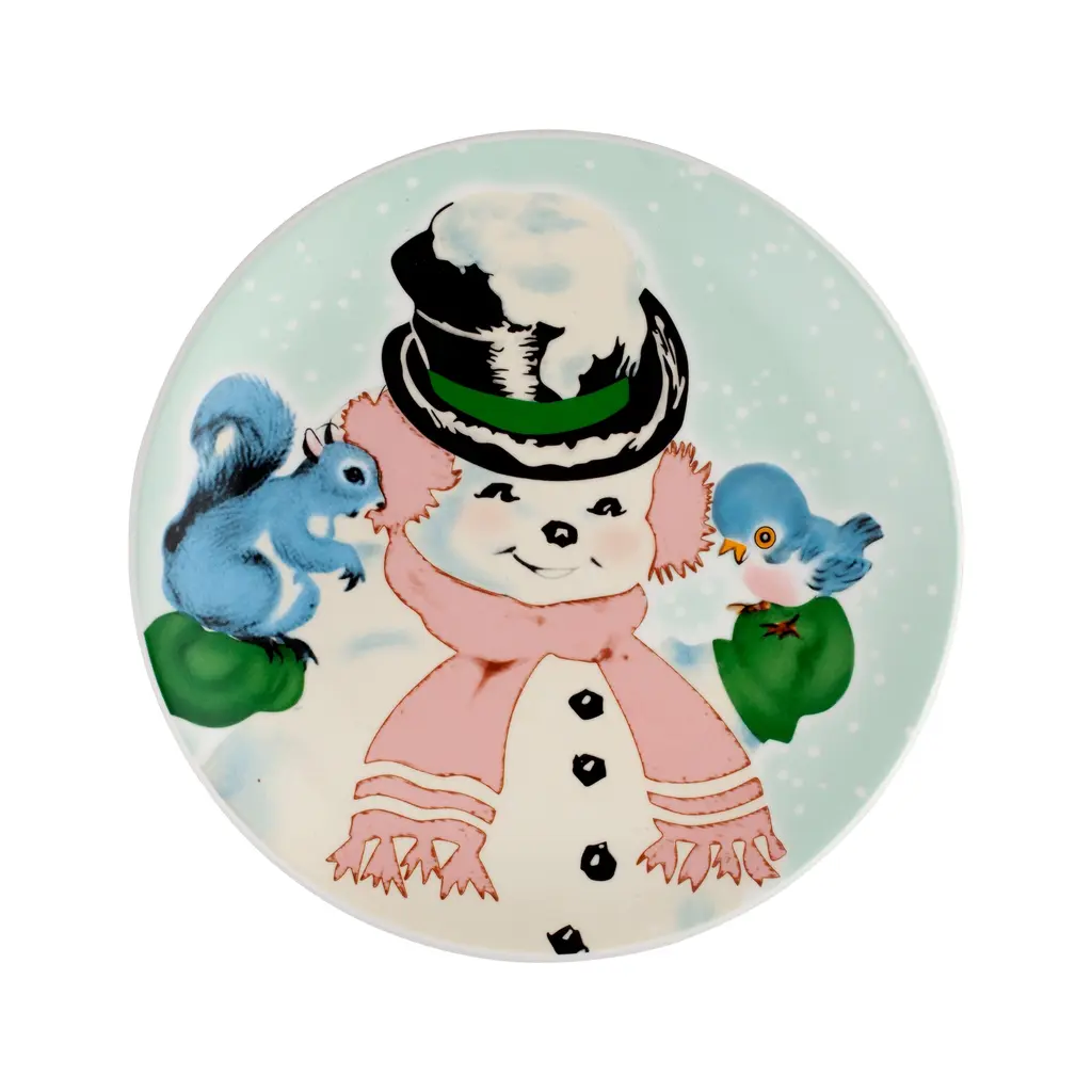 Mr. Christmas 8 in. Set of 4 Nostalgic Ceramic Character Plates - Pastel