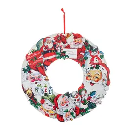 Mr. Christmas Vintage 18" Wreath - Santas