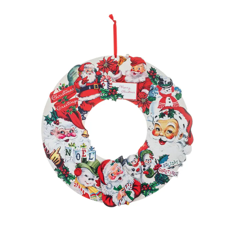 Mr. Christmas Vintage 18" Wreath - Santas