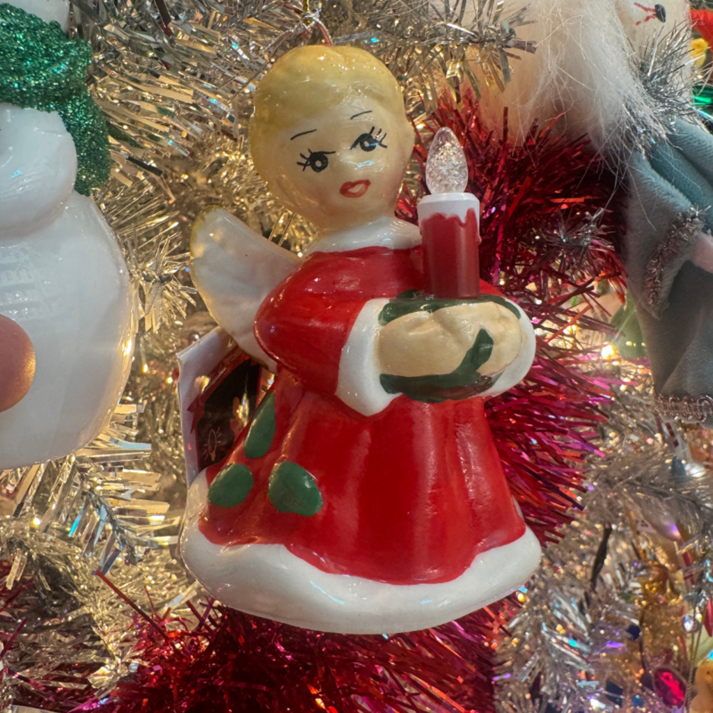 Mr. Christmas Nostalgic Ceramic Ornament - Angel with Candle