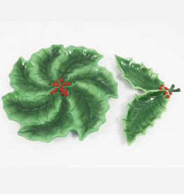 180 Degrees Holly Leaf Server Set/2