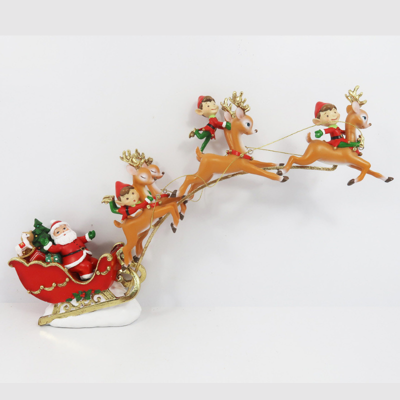 180 Degrees Santa in Sleigh w/Flying Reindeer