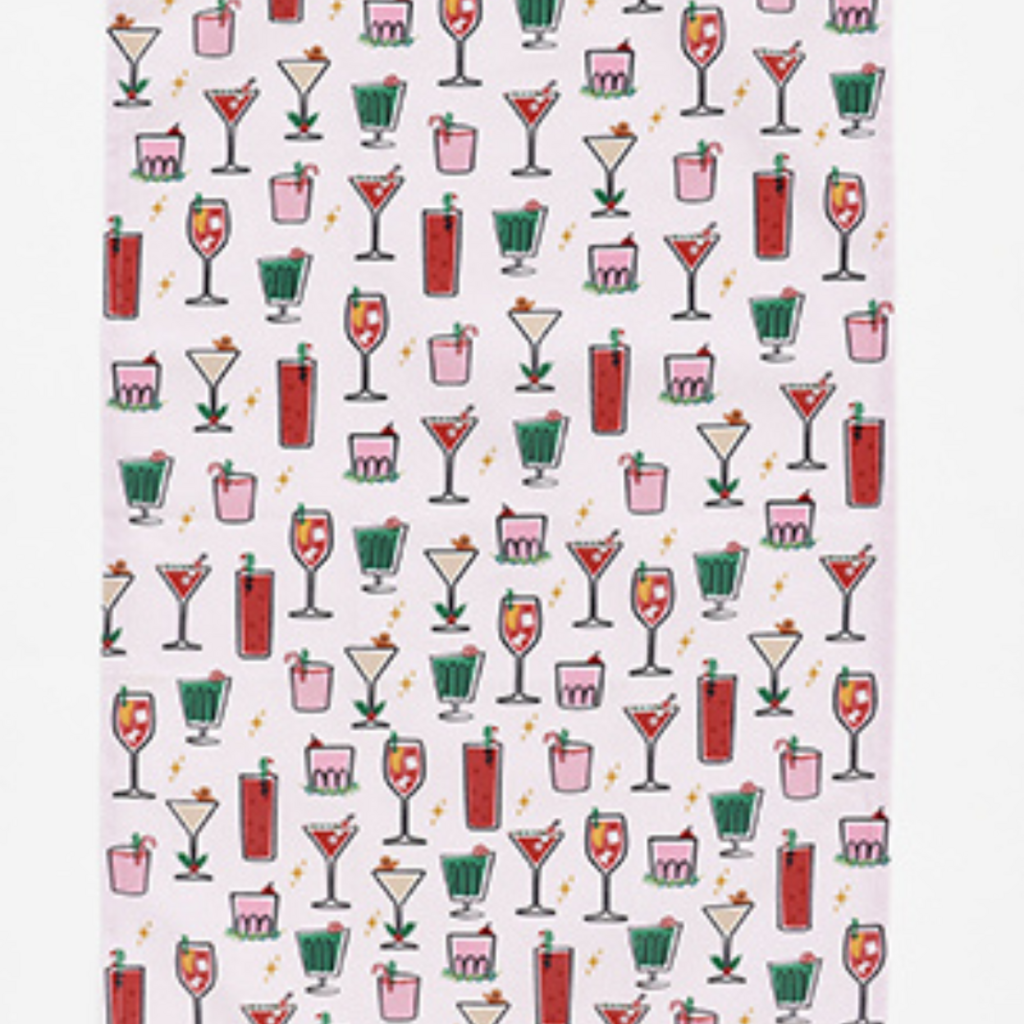 180 Degrees Holiday Cheers Dish Towel, Cotton, 18" x 28"