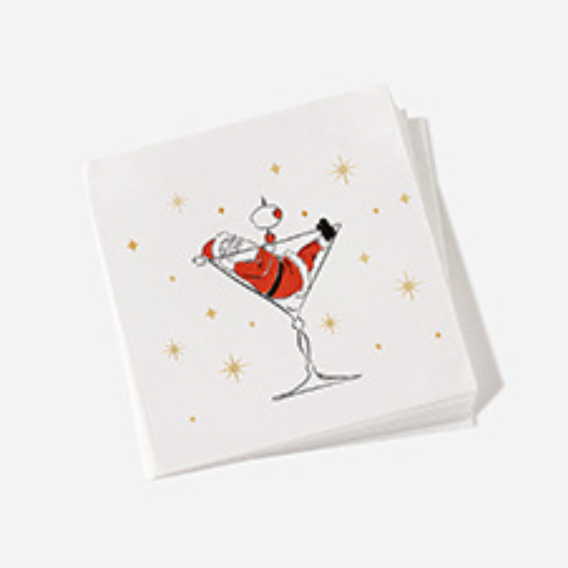 180 Degrees Holiday Cheers Napkin 6.5"