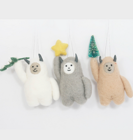 180 Degrees Abominable Snowman Ornament, Felt
