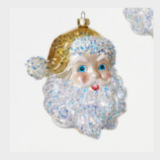 180 Degrees Cheerful Santa Orn, 4 Asst, Glass, 5.5"