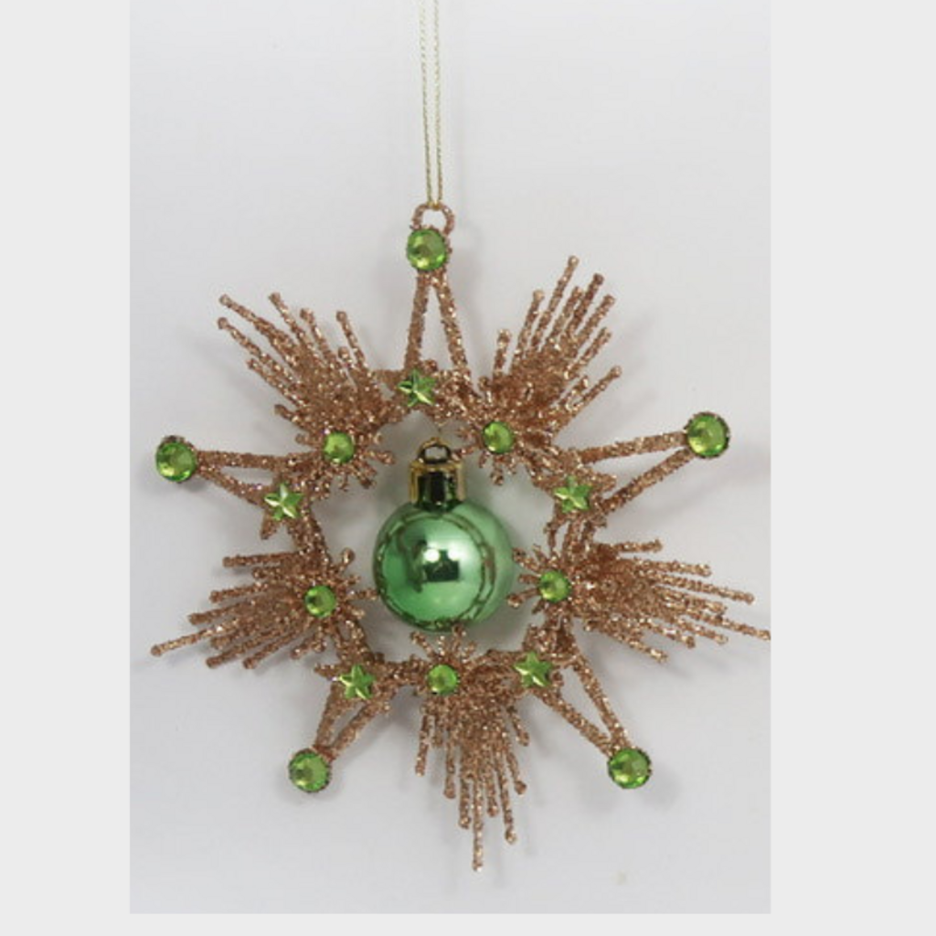180 Degrees Starburst Dangle Ball Ornament 5.5"