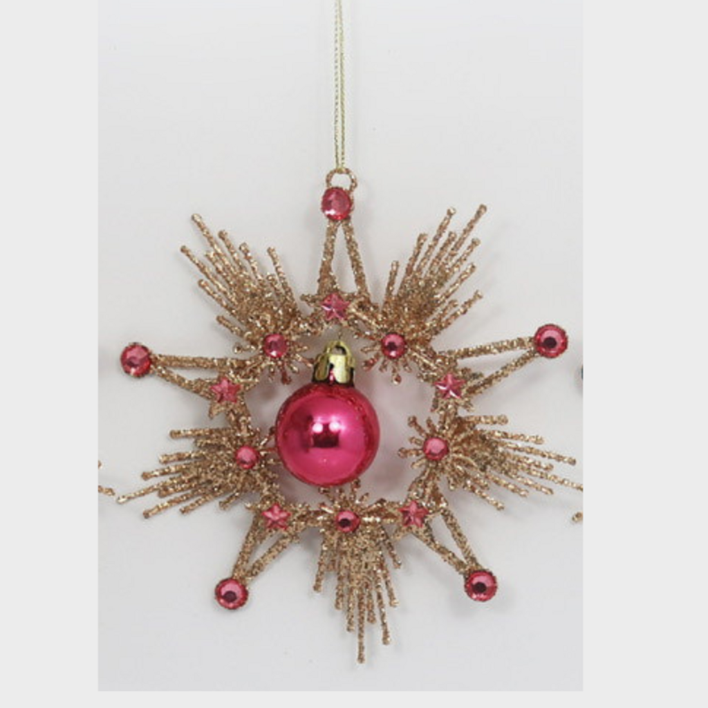 180 Degrees Starburst Dangle Ball Ornament 5.5"