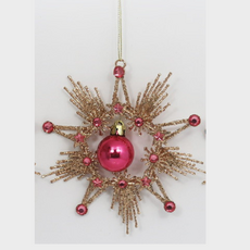 180 Degrees Starburst Dangle Ball Ornament 5.5"
