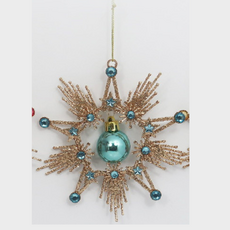 180 Degrees Starburst Dangle Ball Ornament 5.5"