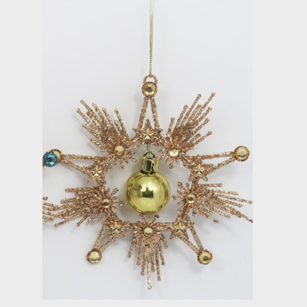 180 Degrees Starburst Dangle Ball Ornament 5.5"