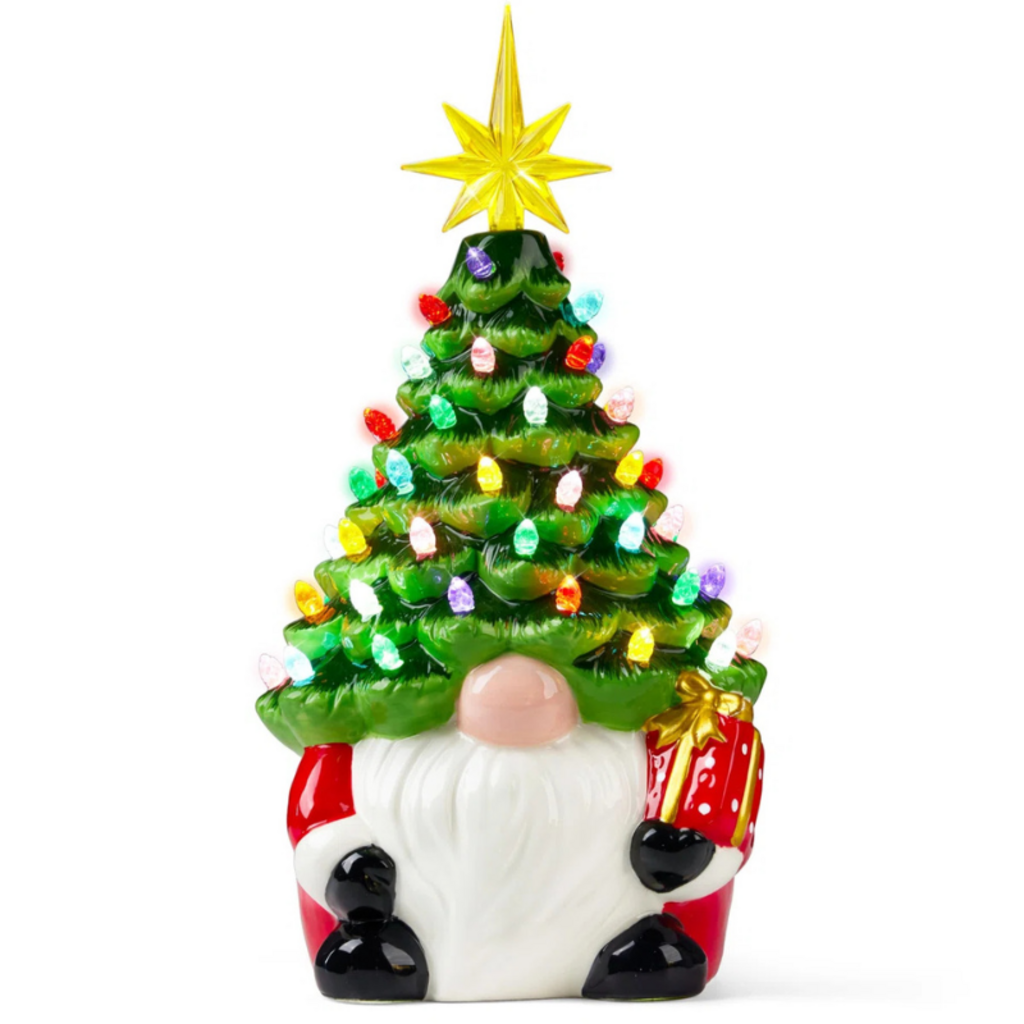 180 Degrees Lighted Gnome Ceramic 11.5"