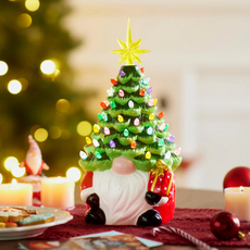 180 Degrees Lighted Gnome Ceramic 11.5"