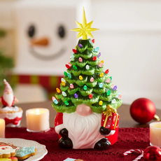 180 Degrees Lighted Gnome Ceramic 11.5"