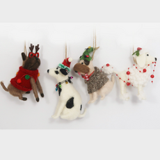180 Degrees Holiday Dog Ornament, Felt
