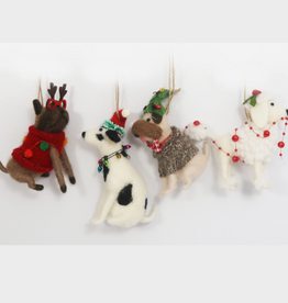 180 Degrees Holiday Dog Ornament, Felt