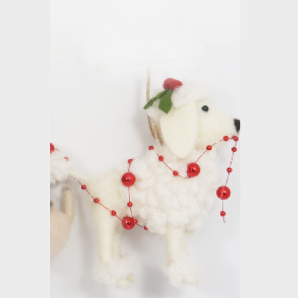 180 Degrees Holiday Dog Ornament, Felt