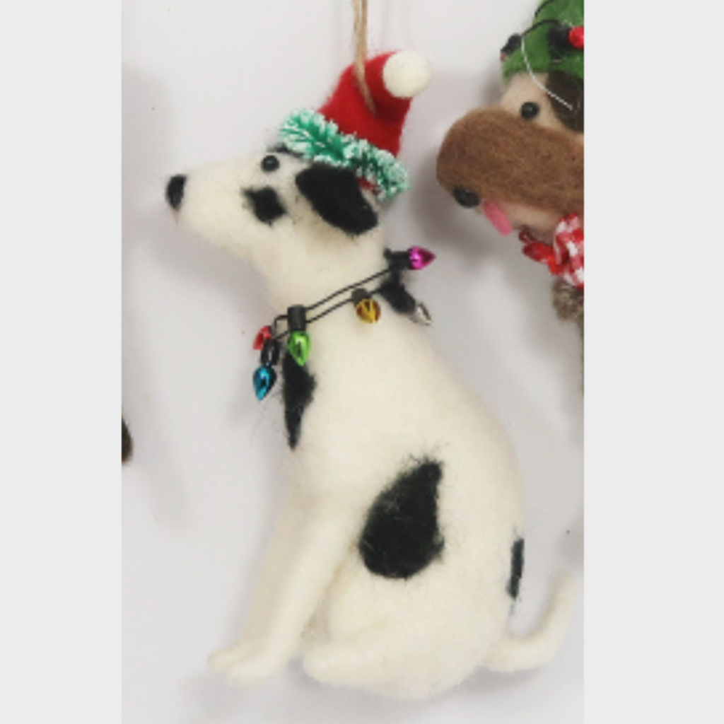 180 Degrees Holiday Dog Ornament, Felt