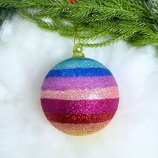 Cody Foster Glitter Rainbow Ball Ornament