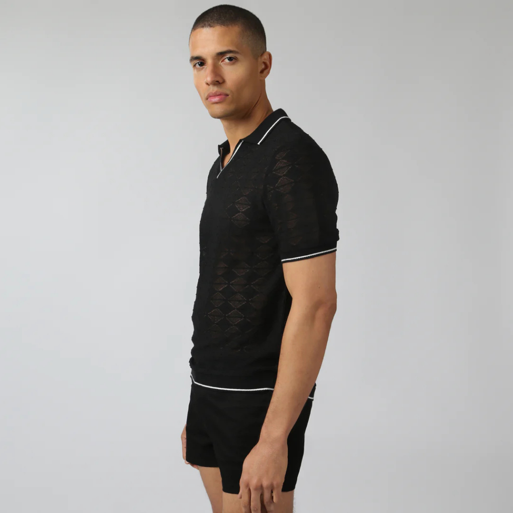 Parke & Ronen RST26 Chevron Lace Polo