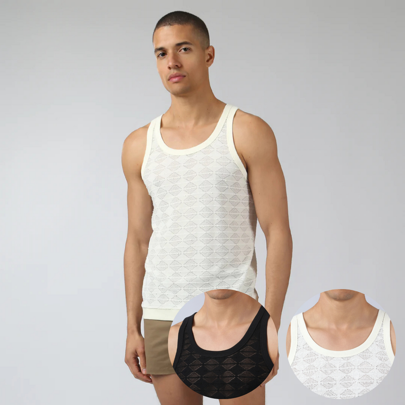 Parke & Ronen RST26 Chevron Lace Tank