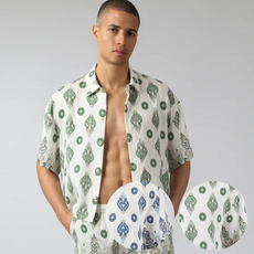 Parke & Ronen RST26 Medallion Print Camp Shirt