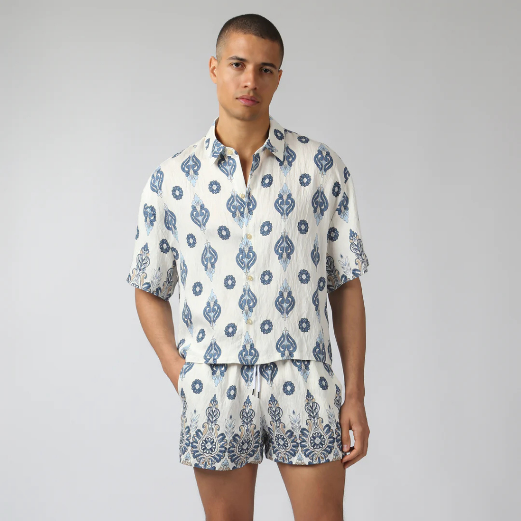 Parke & Ronen RST26 Medallion Print Camp Shirt