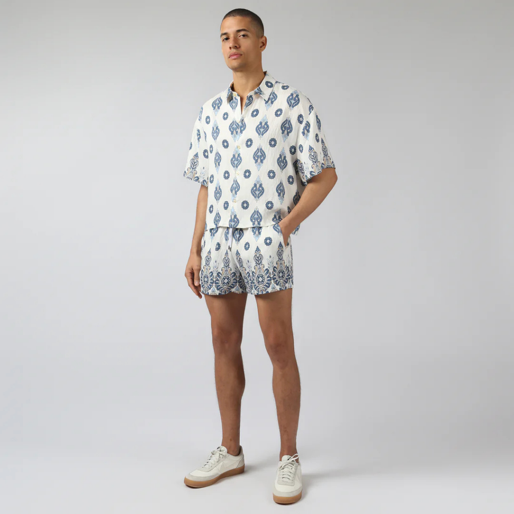 Parke & Ronen RST26 Medallion Print Camp Shirt