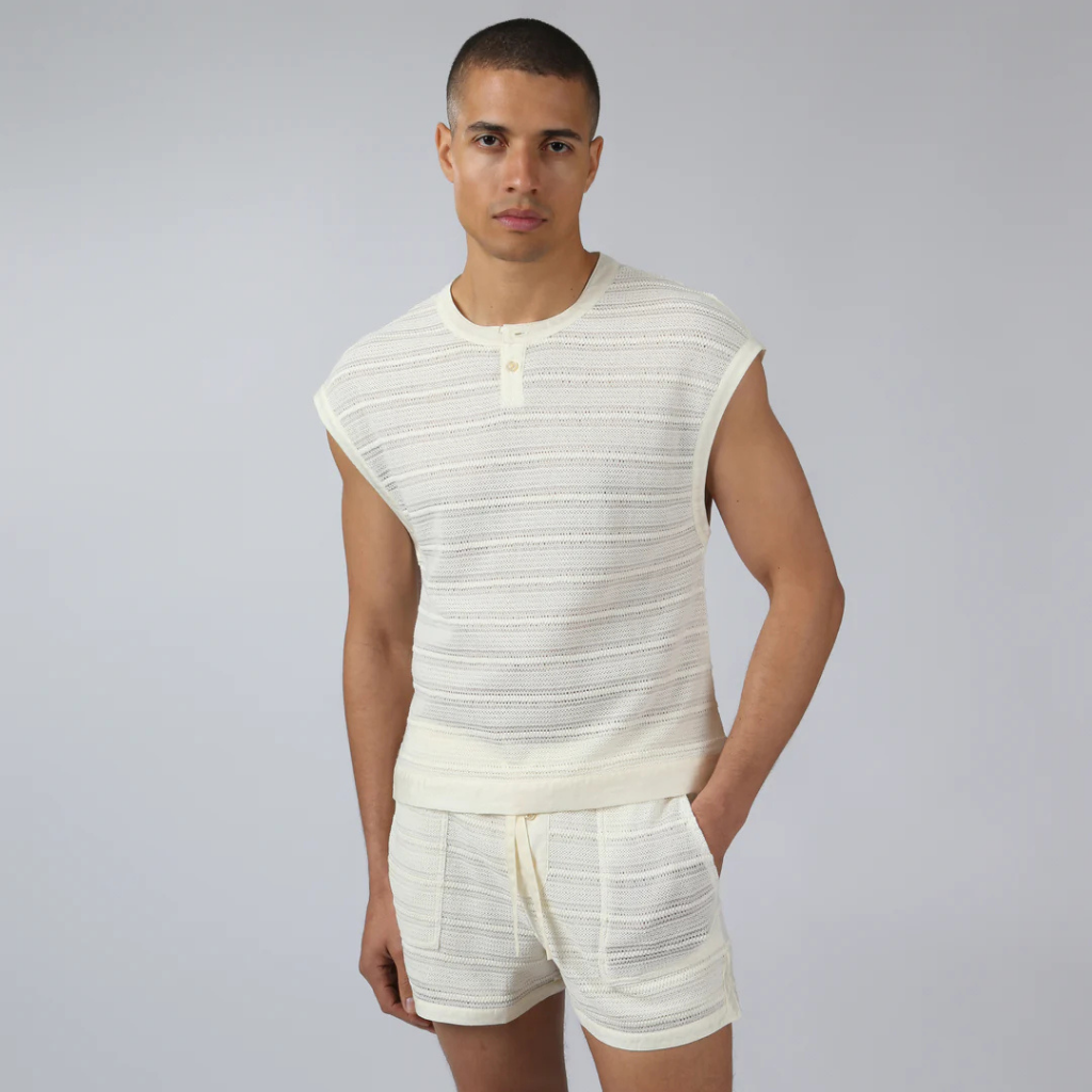 Parke & Ronen RST26 Sundown Knit Sleeveless Henley