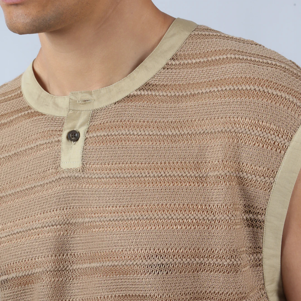 Parke & Ronen RST26 Sundown Knit Sleeveless Henley