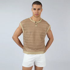Parke & Ronen RST26 Sundown Knit Sleeveless Henley