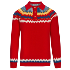 OxKnit FL25 Mens Traditional Holiday Knitted Polo Shirt