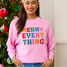 Shiraleah HL25 Merry Everything Relaxed Sweatshirt Pink