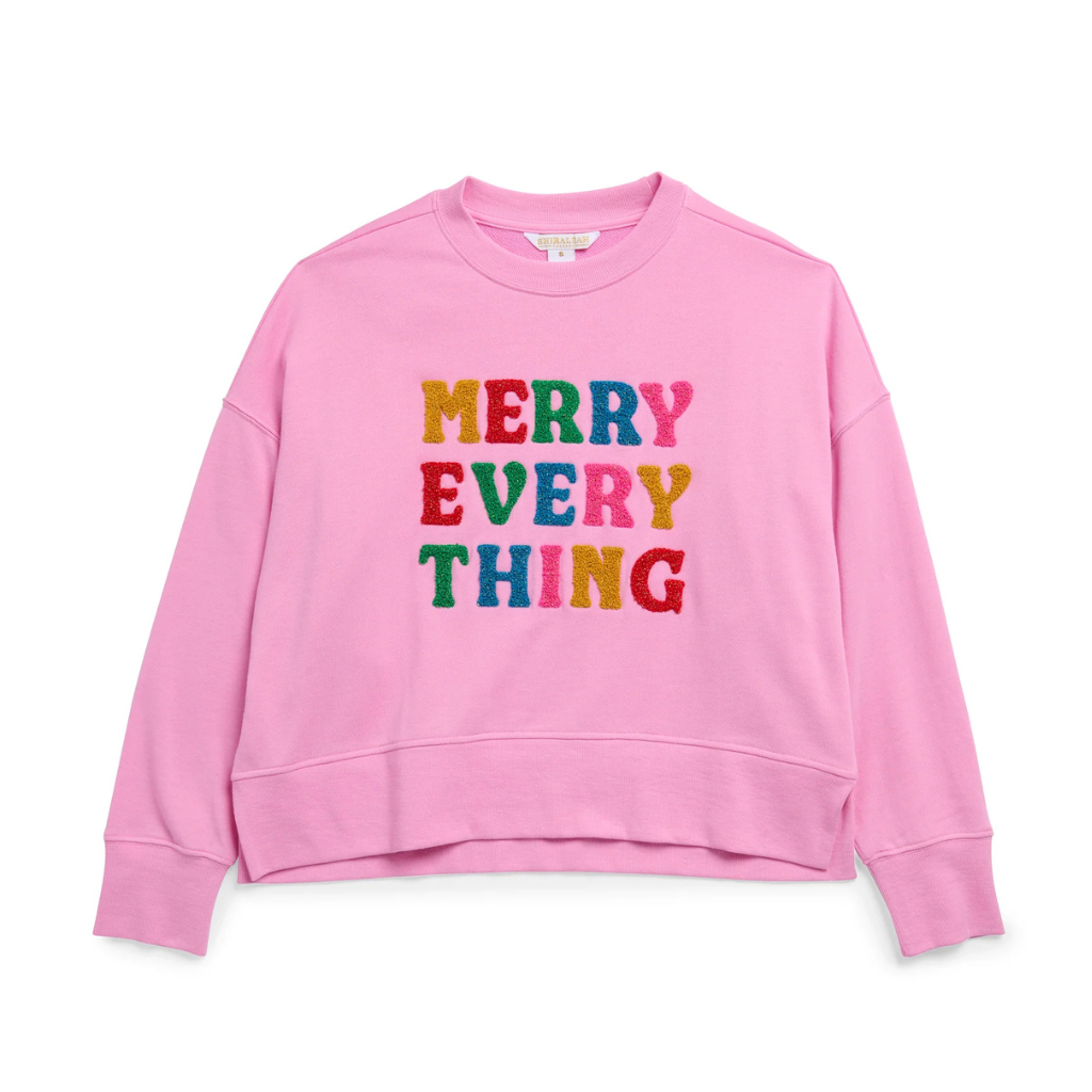 Shiraleah HL25 Merry Everything Relaxed Sweatshirt Pink