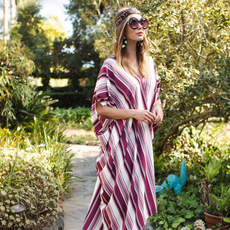 Jennafer Grace Mulberry Stripe Caftan Dress