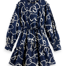 Scotch & Soda - Womenswear Scallop Trim Long Sleeve Mini Dress