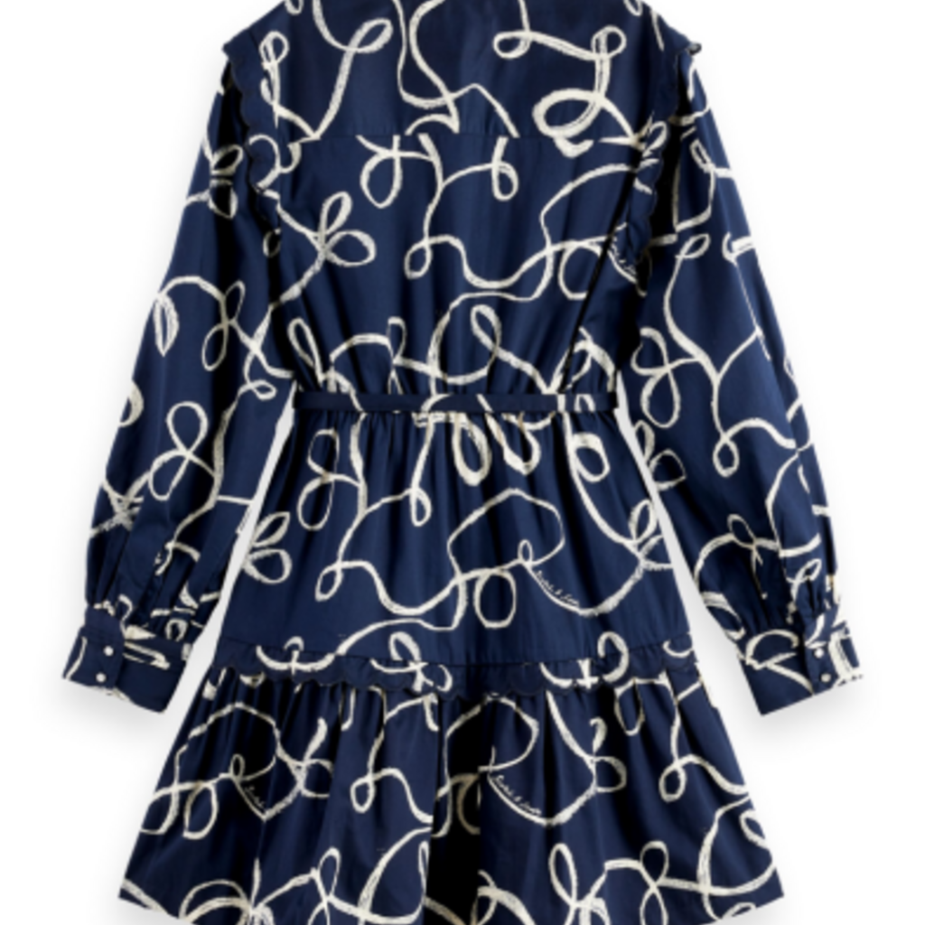 Scotch & Soda - Womenswear Scallop Trim Long Sleeve Mini Dress
